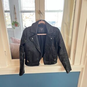 Abercrombie Black Faux Leather Jacket